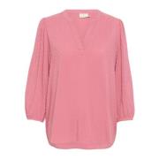 Roze Blouse met Korte Mouwen Kaffe , Pink , Dames