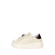 Witte Leren Casual Sneakers Gio+ , Beige , Dames