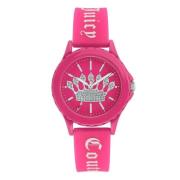 Roze Siliconen Kwarts Analoge Horloge Juicy Couture , Pink , Dames