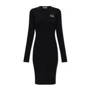 Jurk met logo Moschino , Black , Dames