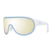 Blauwe Gespiegelde Mono Lens Zonnebril Moncler , Blue , Unisex