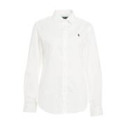 Wit Logo Geborduurd Shirt Aw24 Polo Ralph Lauren , White , Dames