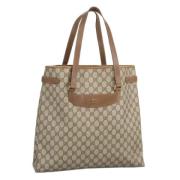 Pre-owned Leather totes Gucci Vintage , Beige , Dames