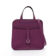 Pre-owned Leather handbags Hermès Vintage , Purple , Dames