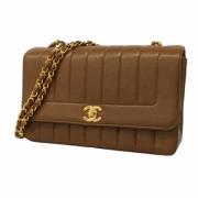 Pre-owned Leather shoulder-bags Chanel Vintage , Brown , Dames