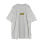 Katoenen Logo T-shirt MM6 Maison Margiela , White , Heren