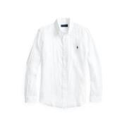 Witte Linnen Slim Fit Overhemd Polo Ralph Lauren , White , Heren