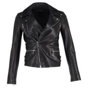 Pre-owned Leather outerwear Gucci Vintage , Black , Dames