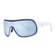 Blauwe Gespiegelde Mono Lens Zonnebril Moncler , Blue , Heren