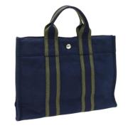 Pre-owned Cotton handbags Hermès Vintage , Blue , Dames