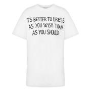 Bedrukt Crew Neck T-shirt Wit Moschino , White , Dames