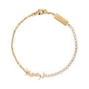 Gouden Strass Kreeftsluiting Armband Saint Laurent , Yellow , Dames