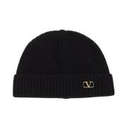 Kasjmier Logo Beanie Muts Valentino Garavani , Black , Heren