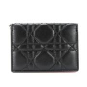 Pre-owned Leather wallets Dior Vintage , Black , Dames