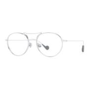 Gele Lens Ronde Metalen Zonnebril Moncler , Gray , Unisex