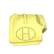 Pre-owned Leather shoulder-bags Hermès Vintage , Yellow , Dames