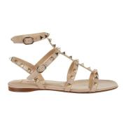 Rockstud Sandaal in Poudre Valentino Garavani , Beige , Dames