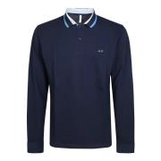 Kleur Streep Polo Shirt Sun68 , Blue , Heren