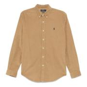 Geborduurd Katoenen Overhemd Polo Ralph Lauren , Beige , Heren