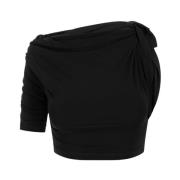 Drapeado Viscose Top Jacquemus , Black , Dames