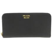 Pre-owned Leather wallets Prada Vintage , Black , Dames