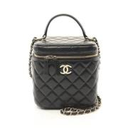 Pre-owned Leather handbags Chanel Vintage , Black , Dames