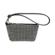 Mesh Muntportemonnee met Strass Detail Alexander Wang , Gray , Dames