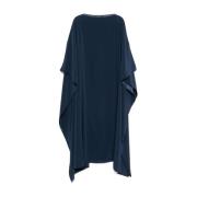 Navy Blue Boat Neck Kaftan Jurk Gianluca Capannolo , Blue , Dames