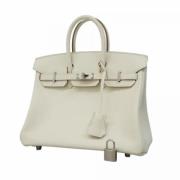 Pre-owned Leather handbags Hermès Vintage , White , Dames