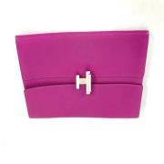 Pre-owned Leather pouches Hermès Vintage , Purple , Dames