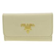 Pre-owned Leather wallets Prada Vintage , Beige , Dames