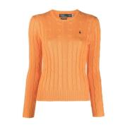 Gevlochten Crew Neck Sweater Oranje Polo Ralph Lauren , Orange , Dames