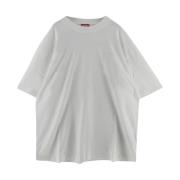 Katoenen Logo T-shirt Diesel , White , Heren