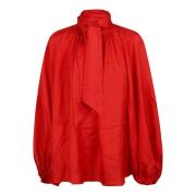 Rode Zijden Blouse Elegante Stijl Zimmermann , Red , Dames