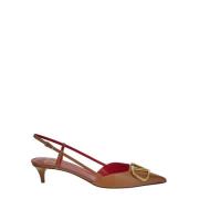 Leren Logo Schoen Valentino Garavani , Brown , Dames