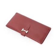 Pre-owned Leather wallets Hermès Vintage , Red , Dames