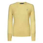 Gele Cable-Knit Sweater Aw24 Polo Ralph Lauren , Yellow , Dames