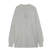 Zwart Katoenen T-shirt Rick Owens , White , Heren