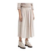 Technische tafzijden lange geplooide rok Peserico , Beige , Dames