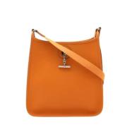 Pre-owned Leather shoulder-bags Hermès Vintage , Orange , Dames