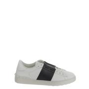 Leren Open Sneaker Valentino Garavani , White , Heren