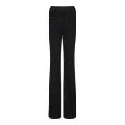 Zwarte Flared Gebreide Broek Palm Angels , Black , Dames