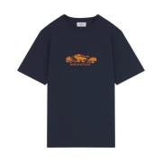 Katoenen Logo T-shirt Maison Kitsuné , Blue , Heren