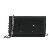 Stijlvolle Chain Wallet met Vier Stitches Maison Margiela , Black , Da...