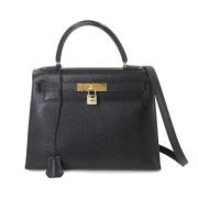 Pre-owned Leather handbags Hermès Vintage , Black , Dames