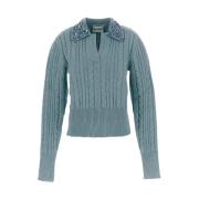 Blauwe Gebreide Polo DES Phemmes , Blue , Dames