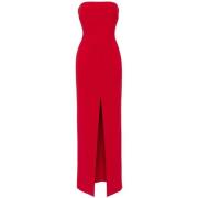 Robijnrode Strapless Jurk met Voorspleet Solace London , Red , Dames