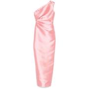 Roze One-Shoulder Maxi Jurk Solace London , Pink , Dames