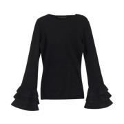 Klassieke Crewneck Gebreid Valentino , Black , Dames