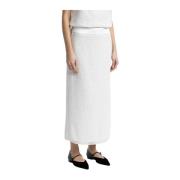 Wol, mohair en zijden mesh lange rok Peserico , White , Dames